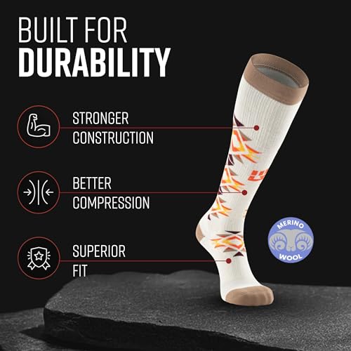 Image of MudGear Graduated Compression Socks, Durable, Sweat-Resistant OCR Performance Socks with Cushioned Footbed, Made in USA