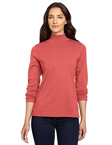 Pendleton Women's petite Petite Size Long-sleeve Cotton Mockneck Rib Tee