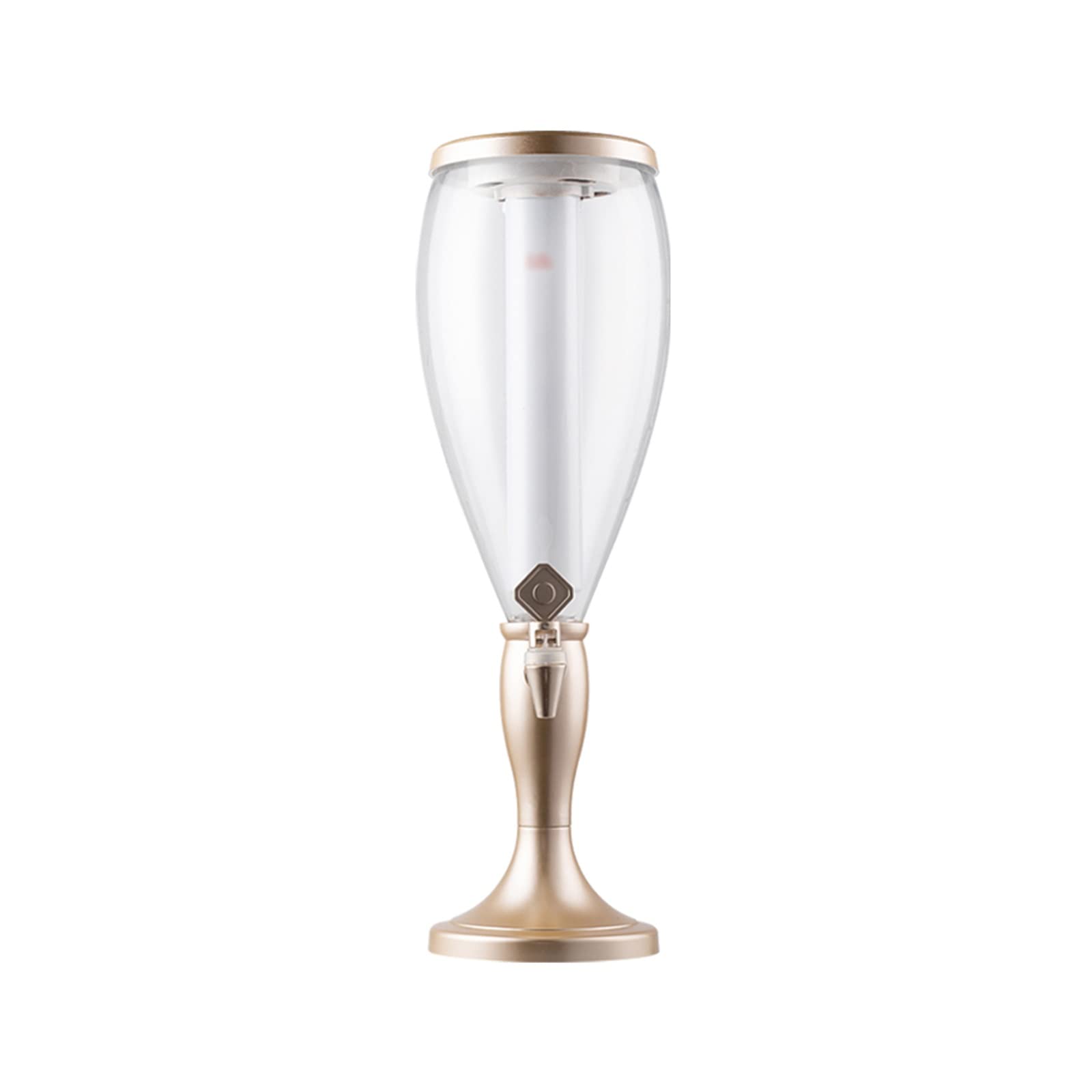 JOMRTS Beer Dispenser Tabletop Beer Dispenser 5L Beer Dispenser Commercial Beer Container with Removable and Washable Luminous Icicle Beer Tower Dispenser (Champagne Gold)