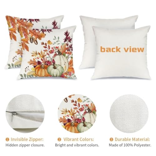 Fall Pumpkin Throw Pillow Covers 18x18, 2 Pack - image 6
