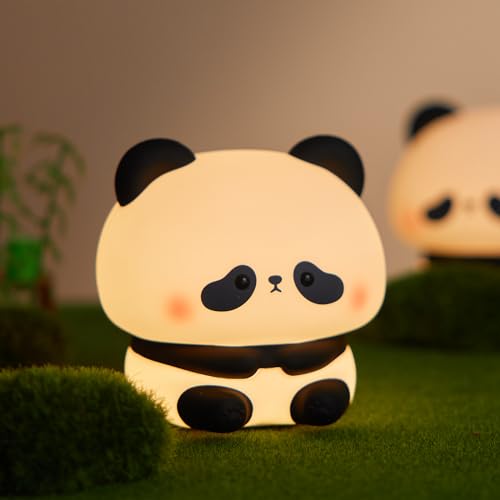 NesveCit Nachtlicht Kinder, Silikon führte Nachtlicht Baby Krankenpflege Licht dimmbar mit Timer, 1200mAh wiederaufladbare Nachtlampe Touch Kinder (Panda Nachtlicht)