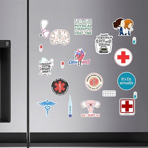 Image of WallDesign Doctor Life Fridge Magnets - Unique Medical Theme Magnet Collection, Great Gifts for Medical Students and Professionals, Durable Design (Set of 20)