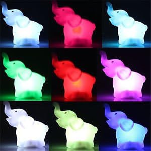 KrisGiftStore Color Changing Elephant Shape LED Night Lamp Light Party Wedding Bedroom Decor 1xPcs Set 19