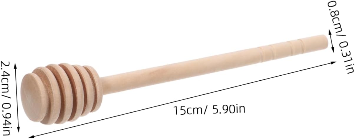 STOBAZA 50pcs Honey Dipper Sticks Wooden Honeycomb Stirrer for Sweetening Beverages for Tea Desserts