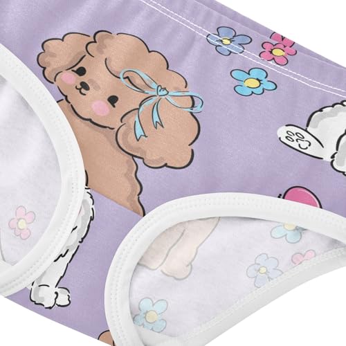 Wusikd Cute Dogs Girls' Underwear Cotton Butterfly Flowers Girls Briefs Soft Toddler Underwear 3T4
