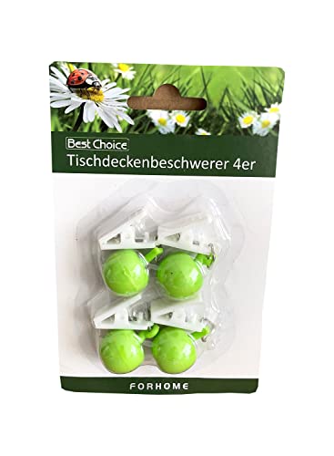 Bonvie Pack de 4 pesos para manteles de frutas, pesos de mantel: manzana