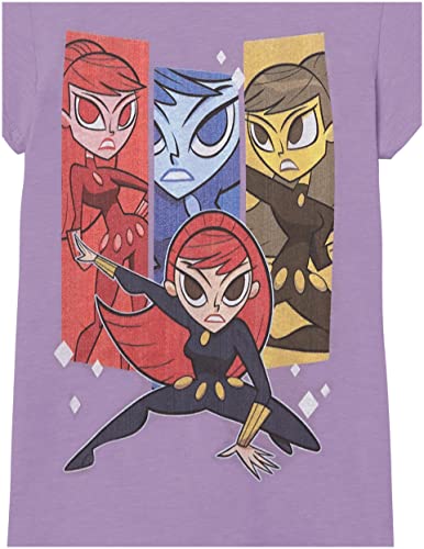 T-shirt coton fille Black Widow Marvel coloris violet taille S
