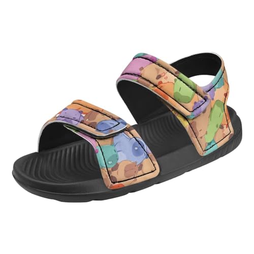 Boys Tractor Print Sandals Adjustable Sport Outdoor Athletic Sandals for Summer Lightweight Beach Water Shoes Toddler/Little Kid/Big Kid