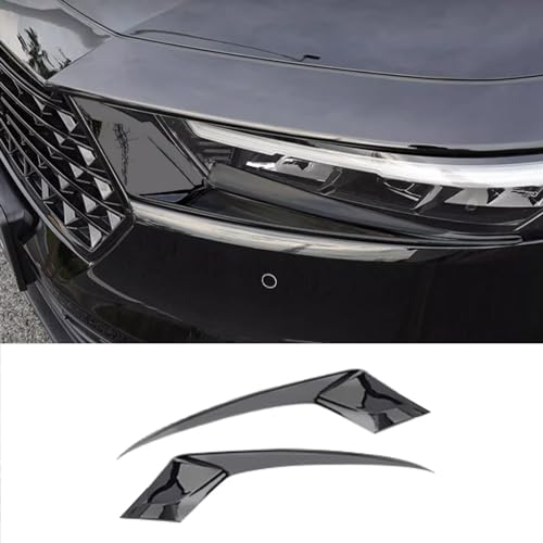 KELEIMAI Car Accessories Fit for Honda Accord 2023 2024 Front Headlight Eyelid Eyebrow Edge Cover Trim Protective Decoration Stickers (Glossy Black) ABS 2 PCS