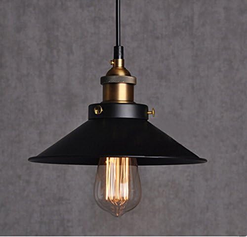 Chrasy Retro Pendant Light Shade Vintage Industrial Ceiling Lighting LED Restaurant Loft Black Lamp Shade Kitchen Coffee-Shop Chandelier E27 Base
