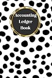 Black Dot Pattern Cover: Accounting Ledger Book For Tracking Income & Expense, come with undated calendar, Size 6”x9”, 120 Pages.