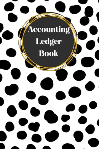 Black Dot Pattern Cover: Accounting Ledger Book For Tracking Income & Expense, come with undated calendar, Size 6”x9”, 120 Pages.