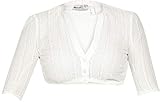 MarJo Dirndlbluse Emma Linda Creme V-Ausschnitt (Creme, 42)