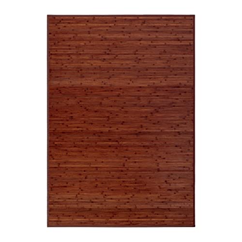 Lola Home Tapis de Salon Industriel en Bambou Marron 200x140cm