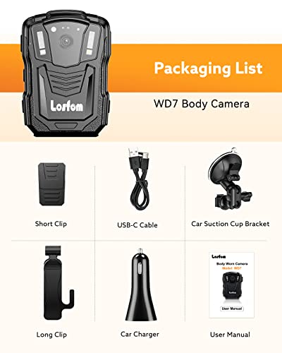 Losfom Wd7 2K Body Camera, Gps 128G Body Worn Camera, Built-In 4600Mah Battery For 16H Recording, 1440P Body Mounted Camera，Ip67 Waterproof Cam, Wearable Camera For Outdoor,Sport, Home #TOP7