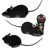 GOTD Scary RC Remote Controller Simulation Plush Mouse Mice Kid Toy Gift - Black