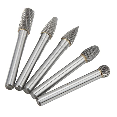 Set de 5 fresas de carburo de tungsteno 6x8mm doble corte miniatura 5
