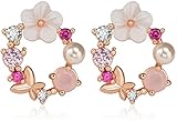 PULABOEarrings Studs Womens Sterling Silver Earring Set Valentine's Day Gift Earrings for Women 1 Pair Tree Practical and Deft