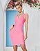 meilun Women's Rayon Sexy Short Sleeve Square Neck Bandage Dress X-Small Pink