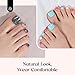 Beetles Toe Nail Press ons Kit 288Pcs 12 Colors, Press on Toenails Short Squaval Glossy Glitter With Nail Glue & Nail Tabs Stickers, Natural Fit Lightweight Fake ToeNails Nail Art For Women Girls