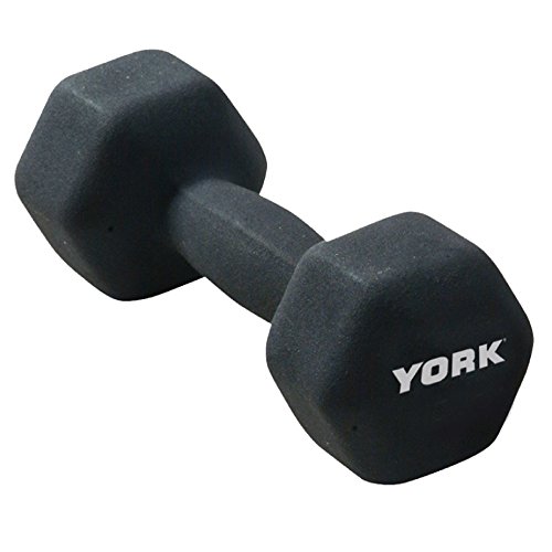 York Fitness Single Neoprene Hex coating Dumbbell, Black, 3KG