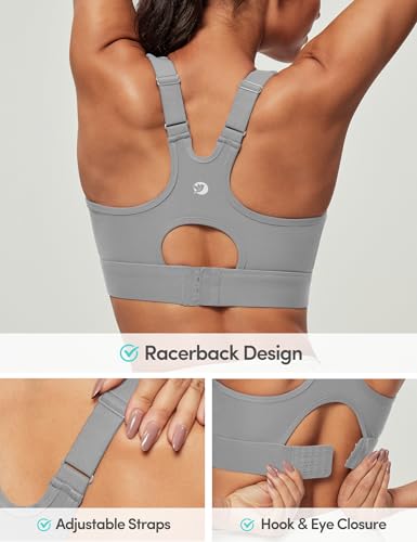 Image of IUGA High Impact Sports Bras for Women High Support Racerback Sports Bra with Sewn-in Pads Adjustable Straps