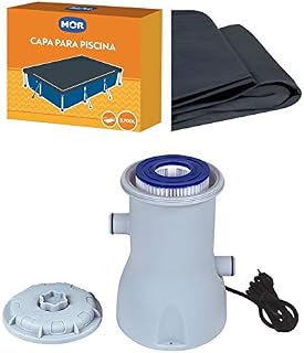 Kit Filtro 2200 L/h + Capa Para Piscina Premium 3700 Litros - Mor - 220v