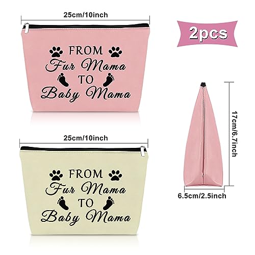 Sazuwu 2PCS Mom to Be Gifts First Time Makeup Bag New Mommy Gifts Mom Gifts for New Mom Cosmetic Bag Pregnancy Announcement Gifts for Friends Mothers Day Gifts for Wife Baby Reveal Gifts