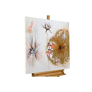 KunstLoft Canvas schilderij | 100% HANDGESCHILDERD | 80x80cm | Wall art ‘Ballet of a Blossom’ | Bloesems | Beige Bruin | Kunst aan de muur
