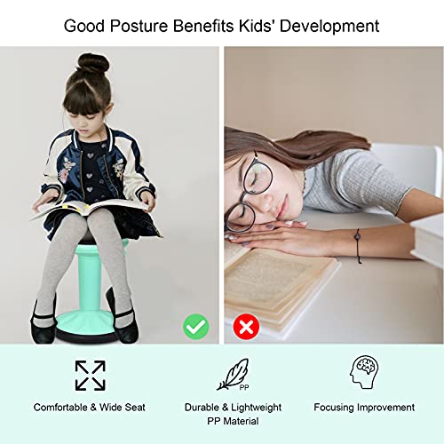 Image of Giantex Wobble Stools for Classroom Seating, Wiggle Stool with Adjustable Height, 24 Inch Active Learning Stool, Sitting Balance Chair for School, Office Stand Up, Flexible Seating Wobble Chair(Green)