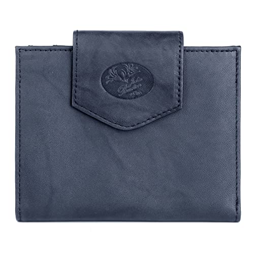 Julia Buxton Heiress Cardex™ Wallet - Black Crunch Leather, Floral Emboss, 7 Card Slots, ID Window, Bill Compartment