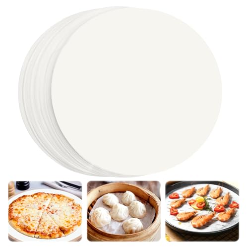 150 Hojas de Papel Redondo para Horno ø 26 cm, Antiadherente para Hamburguesa, Resistente al Calor y Aceite - para Bandejas, Sartenes, Pasteles, Pizzas, Hornear (Blanco)