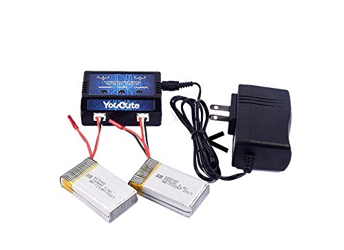 YouCute 2PCS 7.4V 700mAh Battery and 1to2 Charger for mjx X600 RC quadcopter drone spare parts