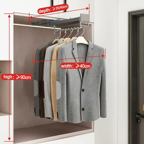 Tringle à vêtements en alliage d'aluminium luxe marron 35cm - 5