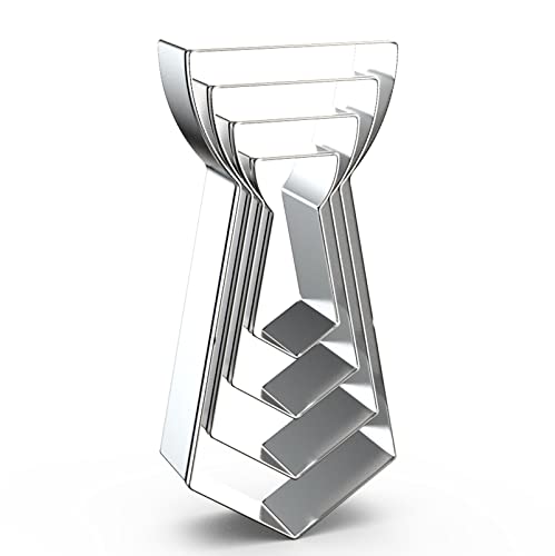 Neck Tie Cookie Cutter Set Large Assorted Sizes - 5 Inch, 4 Inch, 3 Inch, 2 Inch - 4 Piece Neck Tie Cookie Cutters Shapes For Men Father's Day - Stainelss Steel #TOP22