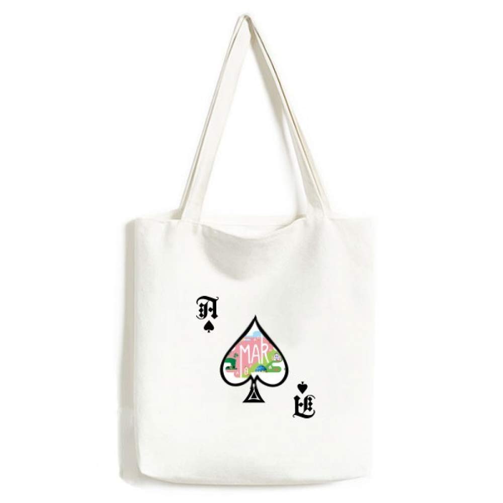 Sac à main artisanat poker spade lavable avec illustration saison Mars