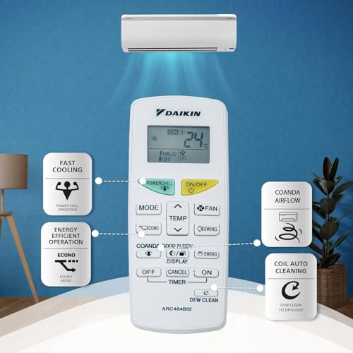 Image of Original Universal Ac Remote Compatible for Daikin Inverter Split AC Remote Dew Clean 1 Ton 1.5 Ton 2 Ton 3 Star 4 Star 5 Star
