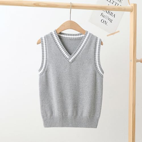 Boys Girls Sweater Vest Sleeveless Top Knit Cardigan Waistcoat School Uniform for Kids 2-12 Years2