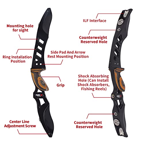 Gpp Recurve Bow Riser Ilf 21" Bows Handle For Right Handed Magnesium Alloy Rh,Blue #TOP3