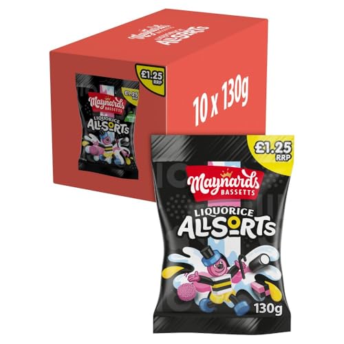 Maynards Bassetts Sweet Bags 10 x 130g (Liquorice Allsorts)