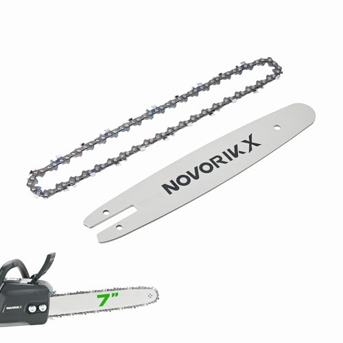 Image of 7 inch Chain and 7 inch Guide Bar Pitch: 1 /4 inch Low Profile 44Drive Links Replacement Chain for 2-in-1 Cordless Pole Saw & Mini Chainsaw .043 inch Gauge