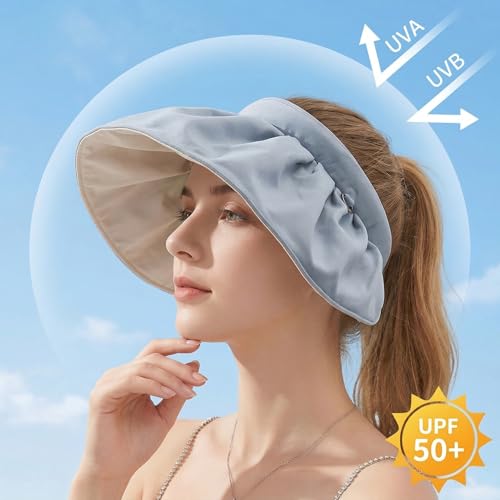 Sombrero de sol plegable para mujer con ala ancha UV miniatura 2