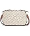 Calvin Klein Women's Lucy Triple Compartment Crossbody, Vanilla/Khaki/Caramel Embossed, One Size