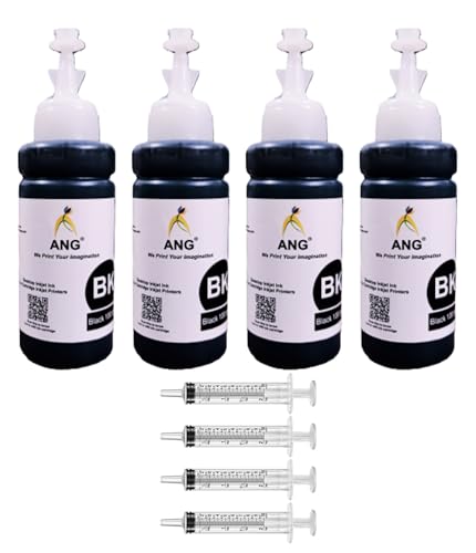 Image of ANG Black Ink with 2 Syringes | Compatible with Inkjet Printers for HP 678, 802, 901, 818, 21, 22, 27, 46, 56, 57, 680, 703, 704, 803, 900 & Canon PG 40, 47, 88, 89, 740, 745, 810, 830