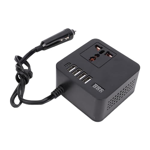 Generic Cargador Inversor de Corriente para Automóvil Compacto de 150 W de CC a CA - Ideal para Viajes por Carretera y Campamentos - Funciones de Seguridad para su Tranquilidad