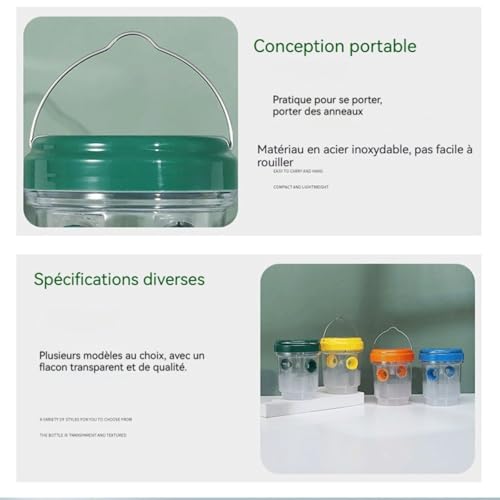 Attrape-guêpes réutilisable double canal lavable pour l'extérieur