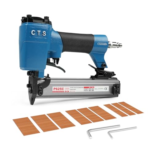 CTS P625C - Clavadora de pines de calibre 23 con 3000 clavos, pistola neumática de clavos sin cabeza con bloqueo de seguridad, se adapta a clavos de 12 a 25 mm, microalfiler de aire para armarios