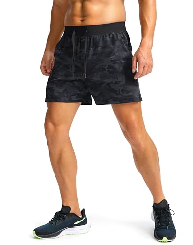 Image of Soothfeel Men's Running Shorts with Zipper Pockets 9 inch / 7 inch / 5 inch Quick Dry Eight Basketball Gym Workout Athletic Shorts