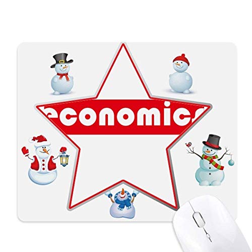 Tapis de souris bonhomme de neige et étoile idéal pour bureau et cours d'économie