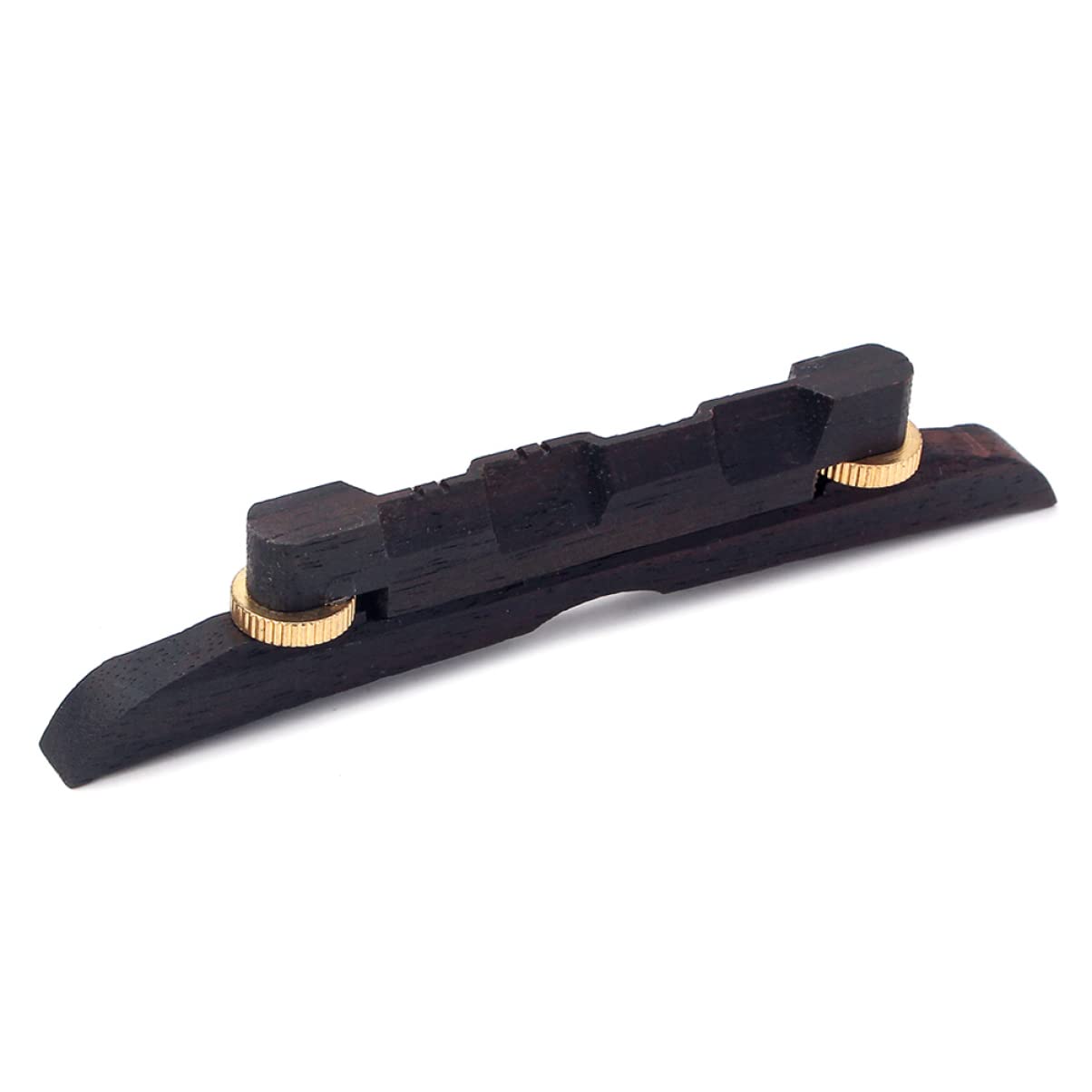 Yardwe Ebony Guitar Bridge for Mandolin Height Adjustable Replacement with Screws Lightweight Design for Easy Installation and String Action Adjustments